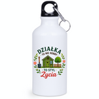 Butelka biała 400 ml z nadrukiem „Działka to nie hobby, to styl życia” – ogród, działka #2