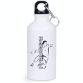 Bidon na wodę 400 ml z czarnym napisem "HANDBALL" i grafiką piłkarza #5