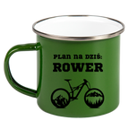 Kubek emaliowany zielony z nadrukiem "Plan na dziś: Rower" - dla rowerzystów #5