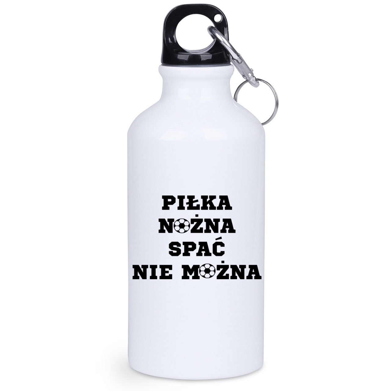 Bidon biały 400 ml dla kibica piłki nożnej z napisem "PIŁKA NOŻNA SPAĆ NIE MOŻNA" #11