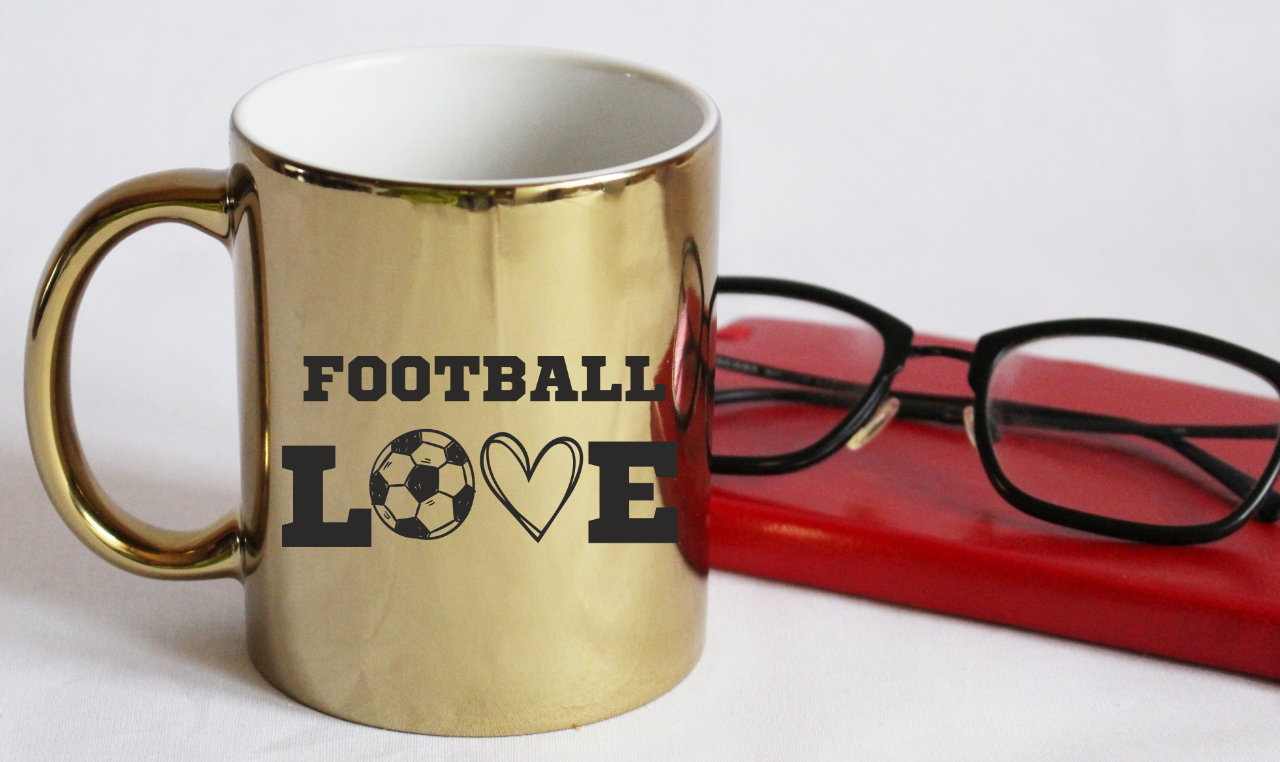 Kubek złoty z nadrukiem "FOOTBALL LOVE" #5