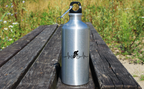 Bidon srebrny 500 ml na rower z grafiką rowerowego EKG – dla rowerzysty #6