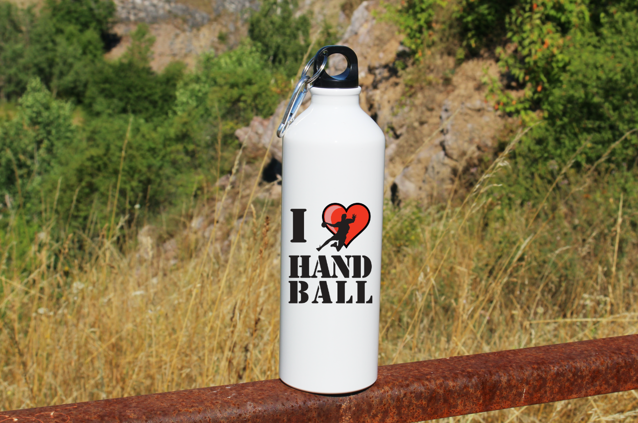 Butelka biała 800 ml z napisem "I LOVE HANDBALL" #3