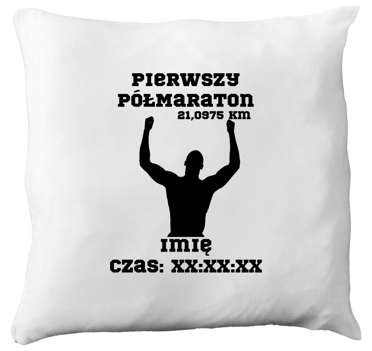 Poduszka pamiątka po pierwszym półmaratonie + imię i czas – bieganie #9