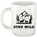 Kubek biały z nadrukiem "Stay Wild" - przyroda, przygoda, podróże #1