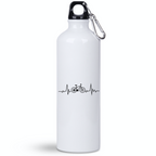 Butelka rowerowa biała 800 ml z grafiką „Rowerowe EKG, linia życia” – dla rowerzysty #9