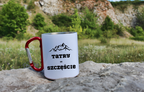 Kubek biały z czerwonym karabińczykiem z nadrukiem „Tatry = Szczęście” – Zakopane, Podhale #4