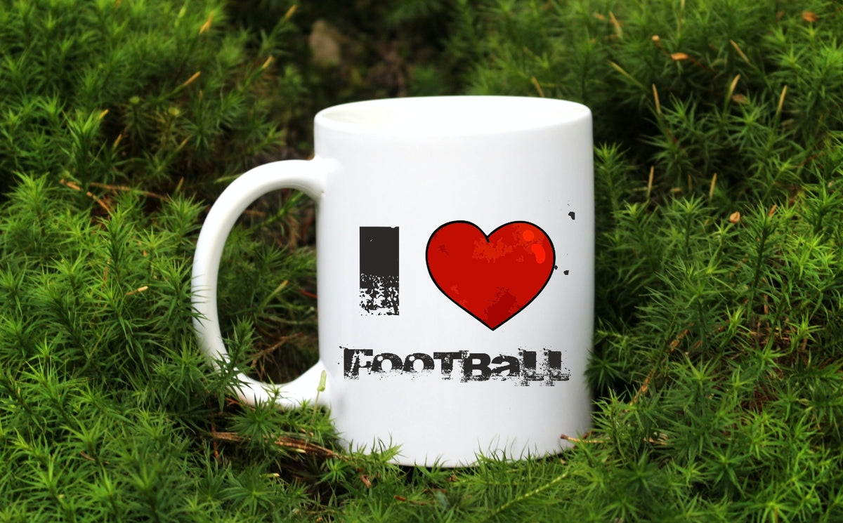 Kubek biały z nadrukiem "I Love Football" #1