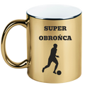 Kubek biały z nadrukiem "Super Obrońca" – piłka nożna #11