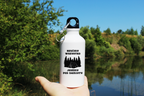 Butelka biała 400 ml z nadrukiem „Rzućmy wszystko, jedźmy pod namioty” – camping, namiot #10