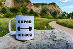 Kubek biały z nadrukiem „Super Siłacz” – na prezent, siłownia #3