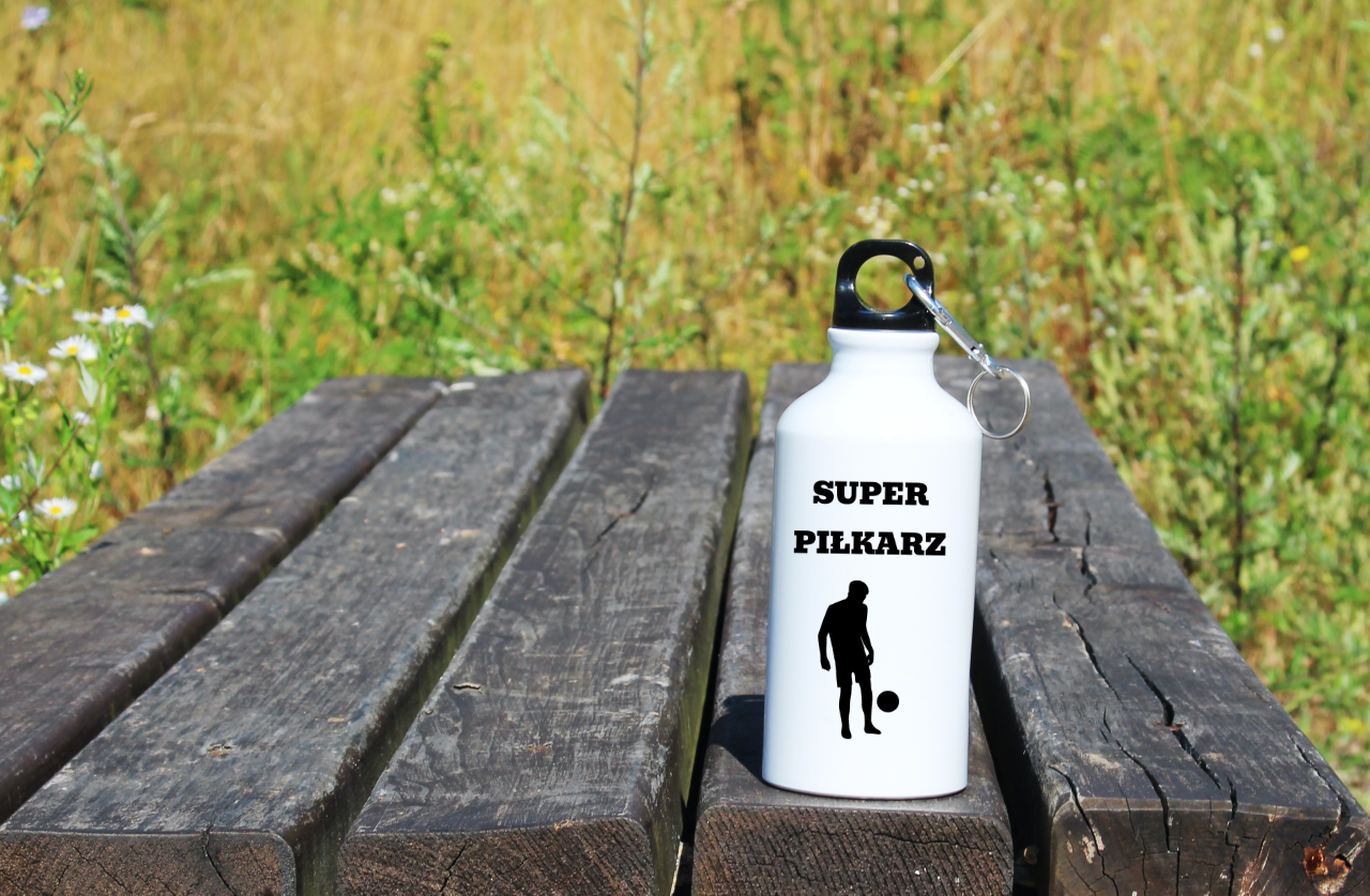 Bidon biały 400 ml z napisem "Super Piłkarz" – piłka nożna #5