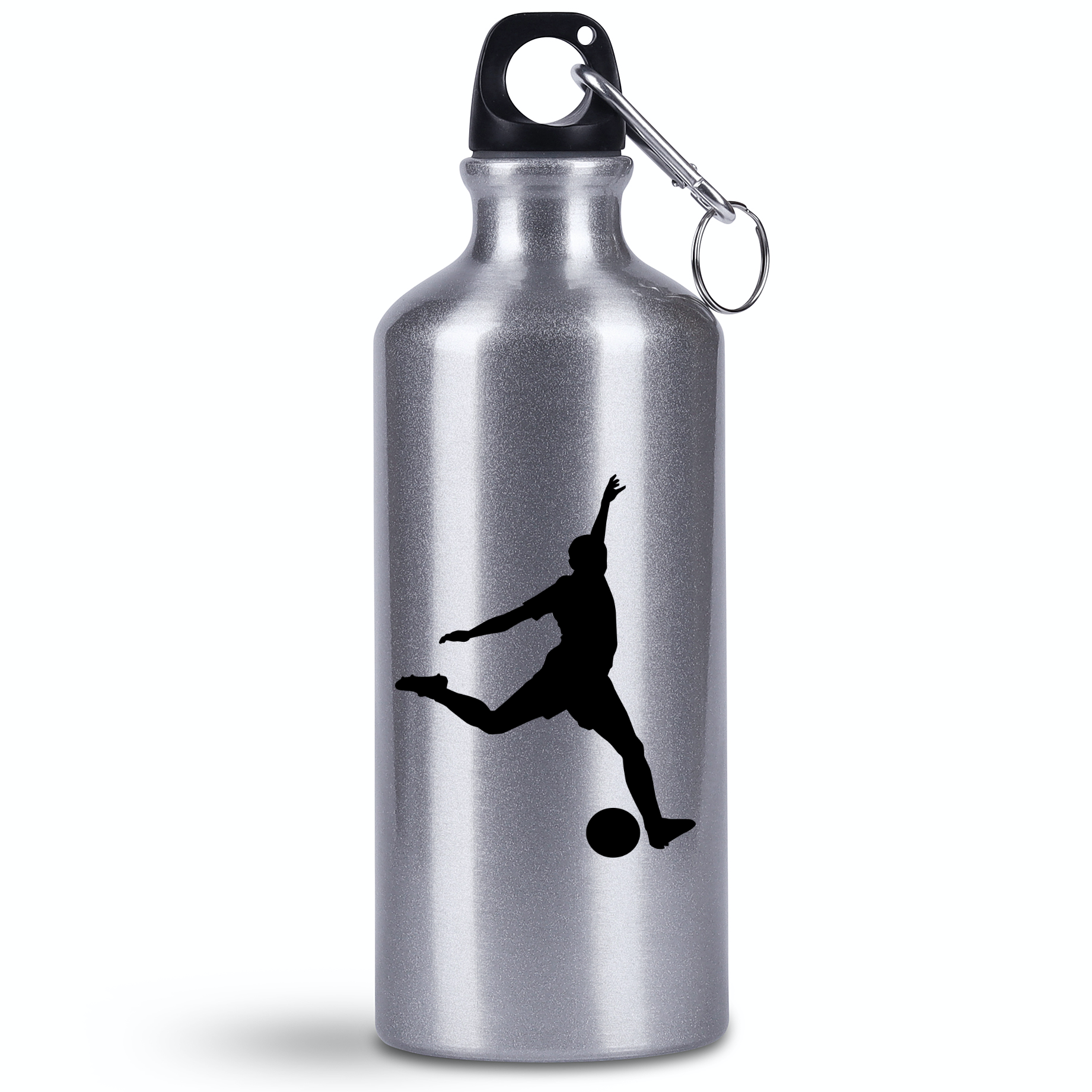 Butelka srebrna 500 ml z grafiką piłkarza i imieniem do wyboru #7