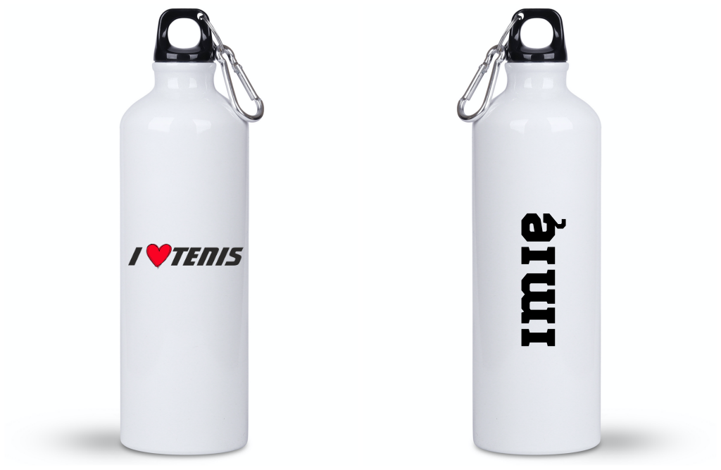 Bidon biały 800 ml z napisem "I LOVE TENIS" #1
