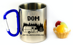 Kubek z niebieskim karabińczykiem i nadrukiem „Dom jest tam, gdzie go zaparkujesz” – camping, camper #6