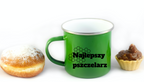 Kubek zielony emaliowany z nadrukiem „Najlepsza Pszczelarz” – pszczelarstwo #4