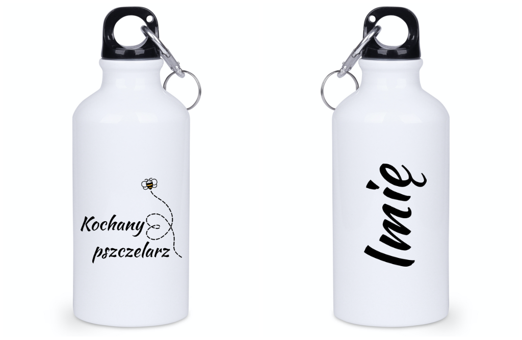 Bidon biały 400 ml z nadrukiem „Kochany pszczelarz” – pszczelarstwo #6