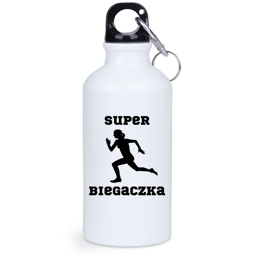 Bidon biały 400 ml dla biegaczki – nadruk "Super Biegaczka" – bieganie #8