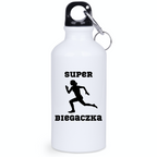 Bidon biały 400 ml dla biegaczki – nadruk "Super Biegaczka" – bieganie #8