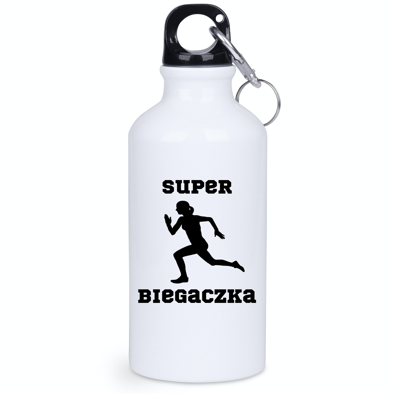 Bidon biały 400 ml dla biegaczki – nadruk "Super Biegaczka" – bieganie #8