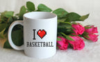 Kubek biały z nadrukiem "I LOVE BASKETBALL" - koszykówka #4