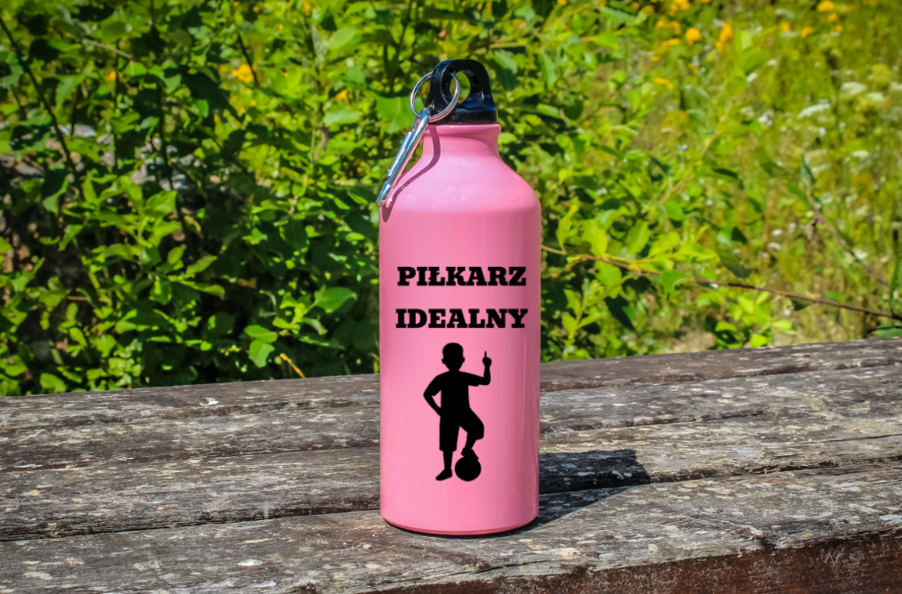 Butelka różowa 600 ml z napisem "Piłkarz Idealny" dla dziecka #4