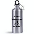 Bidon srebrny 500 ml na rower z nadrukiem "Najlepsza rowerzystka na świecie" - dla rowerzystki #3