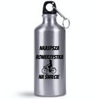 Bidon srebrny 500 ml na rower z nadrukiem "Najlepsza rowerzystka na świecie" - dla rowerzystki #3