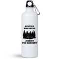 Butelka biała 800 ml z nadrukiem „Rzuć wszystko, jedźmy pod namioty” – camping, podróż #10