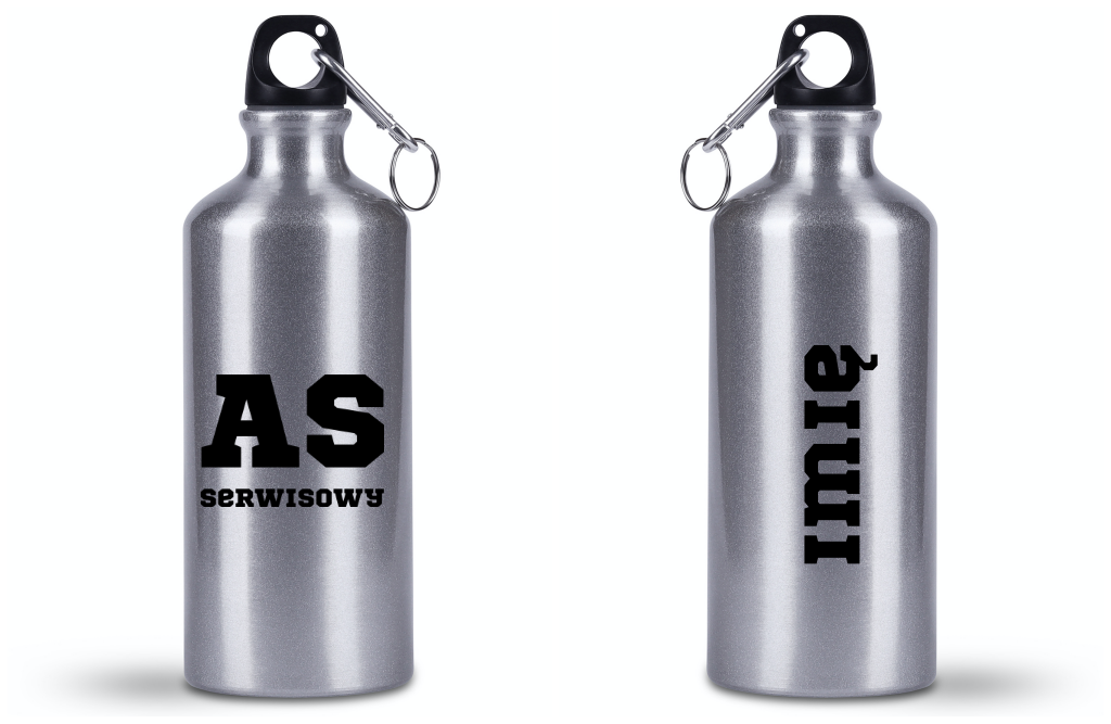 Butelka srebrna 500 ml z napisem "AS SERWISOWY" #3