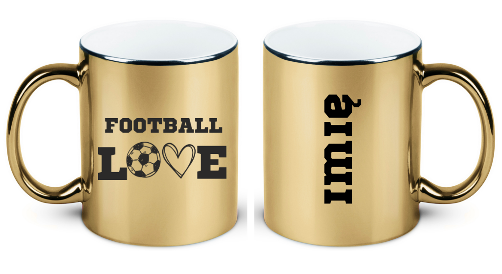 Kubek złoty z nadrukiem "FOOTBALL LOVE" #5