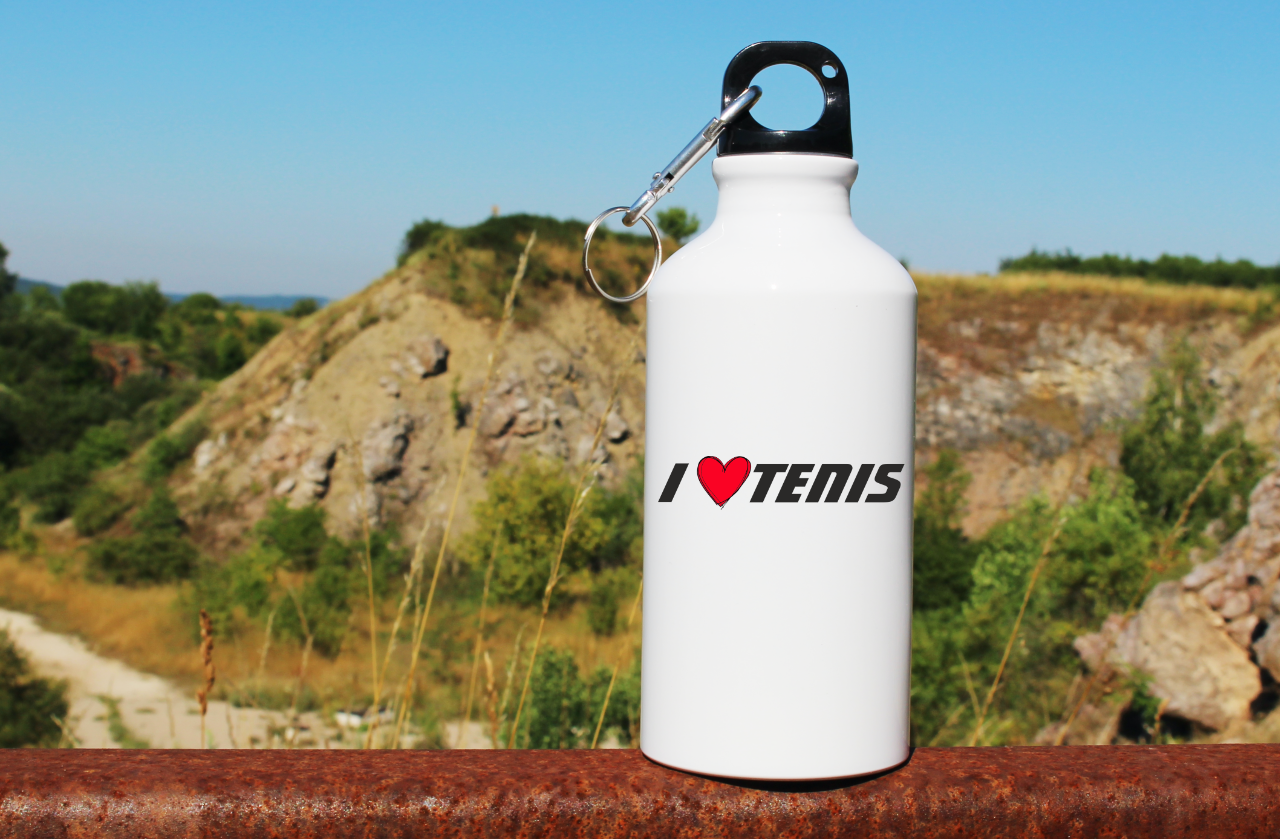 Butelka biała 400 ml z napisem "I LOVE TENIS" #1