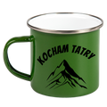 Kubek emaliowany zielony z nadrukiem "Kocham Tatry" - góry, Zakopane, Podhale #3