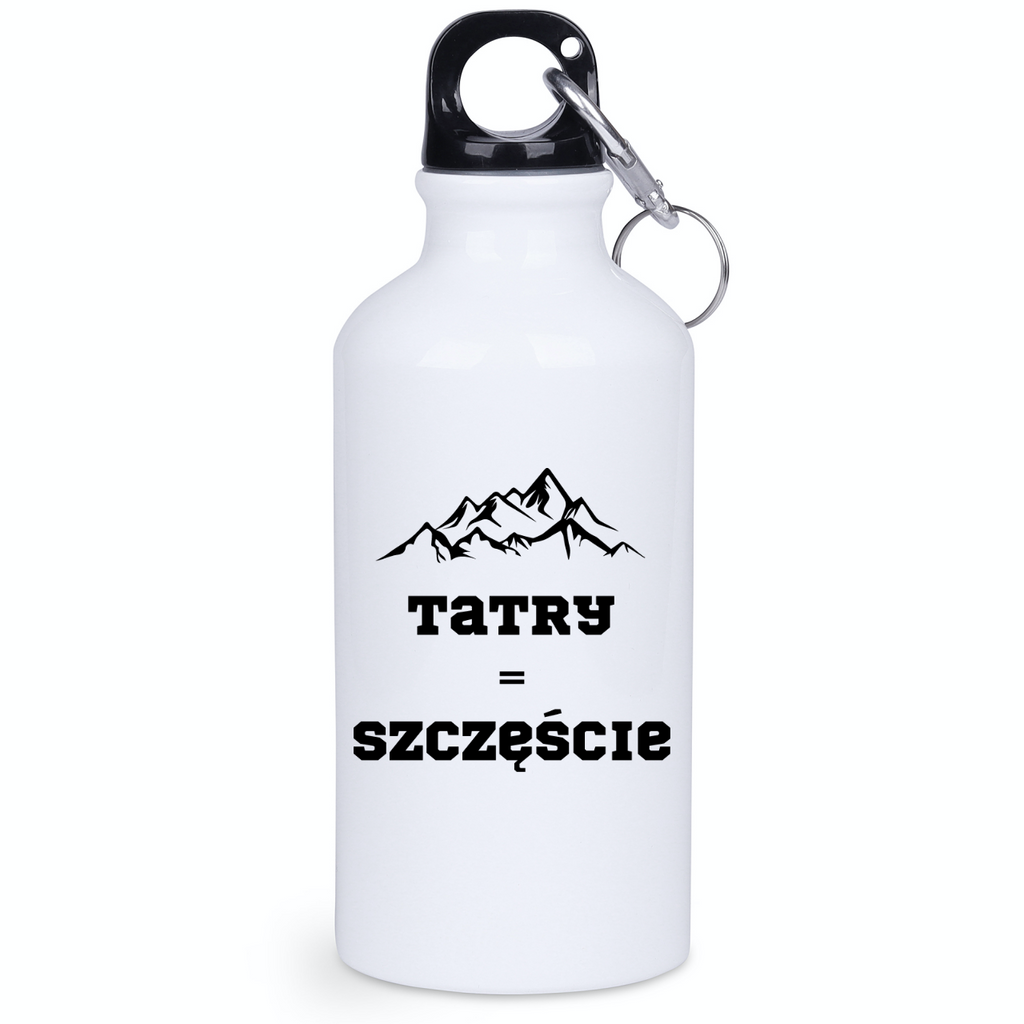 Butelka biała 400 ml z nadrukiem „Tatry = Szczęście” – Podhale, Zakopane, góry #4