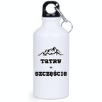 Butelka biała 400 ml z nadrukiem „Tatry = Szczęście” – Podhale, Zakopane, góry #4