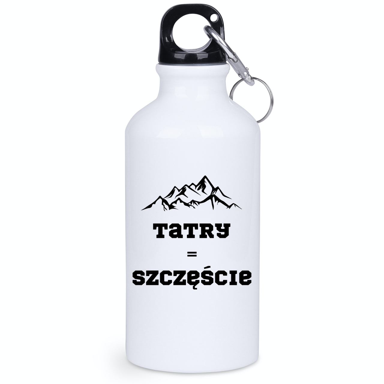 Butelka biała 400 ml z nadrukiem „Tatry = Szczęście” – Podhale, Zakopane, góry #4