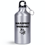 Butelka srebrna 400 ml z nadrukiem "Najlepszy wędkarz" – wędkarstwo #7