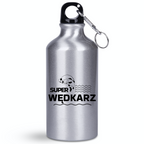 Butelka srebrna 400 ml z nadrukiem "Super wędkarz" – wędkarstwo #9