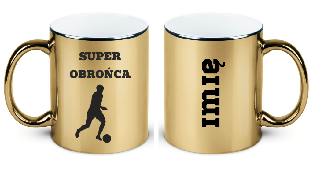 Kubek biały z nadrukiem "Super Obrońca" – piłka nożna #11