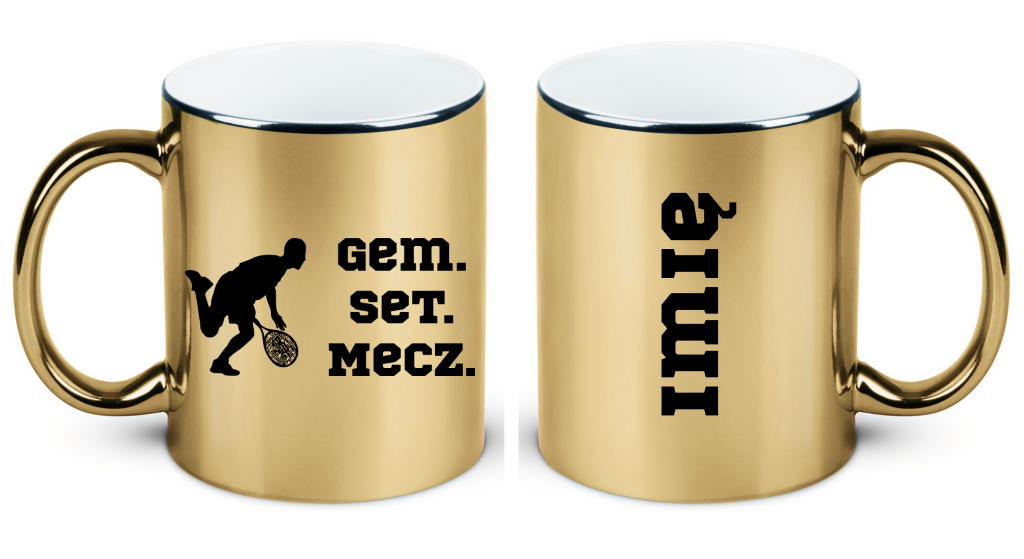 Kubek złoty 330 ml z napisem "GEM SET MECZ" – męski #4