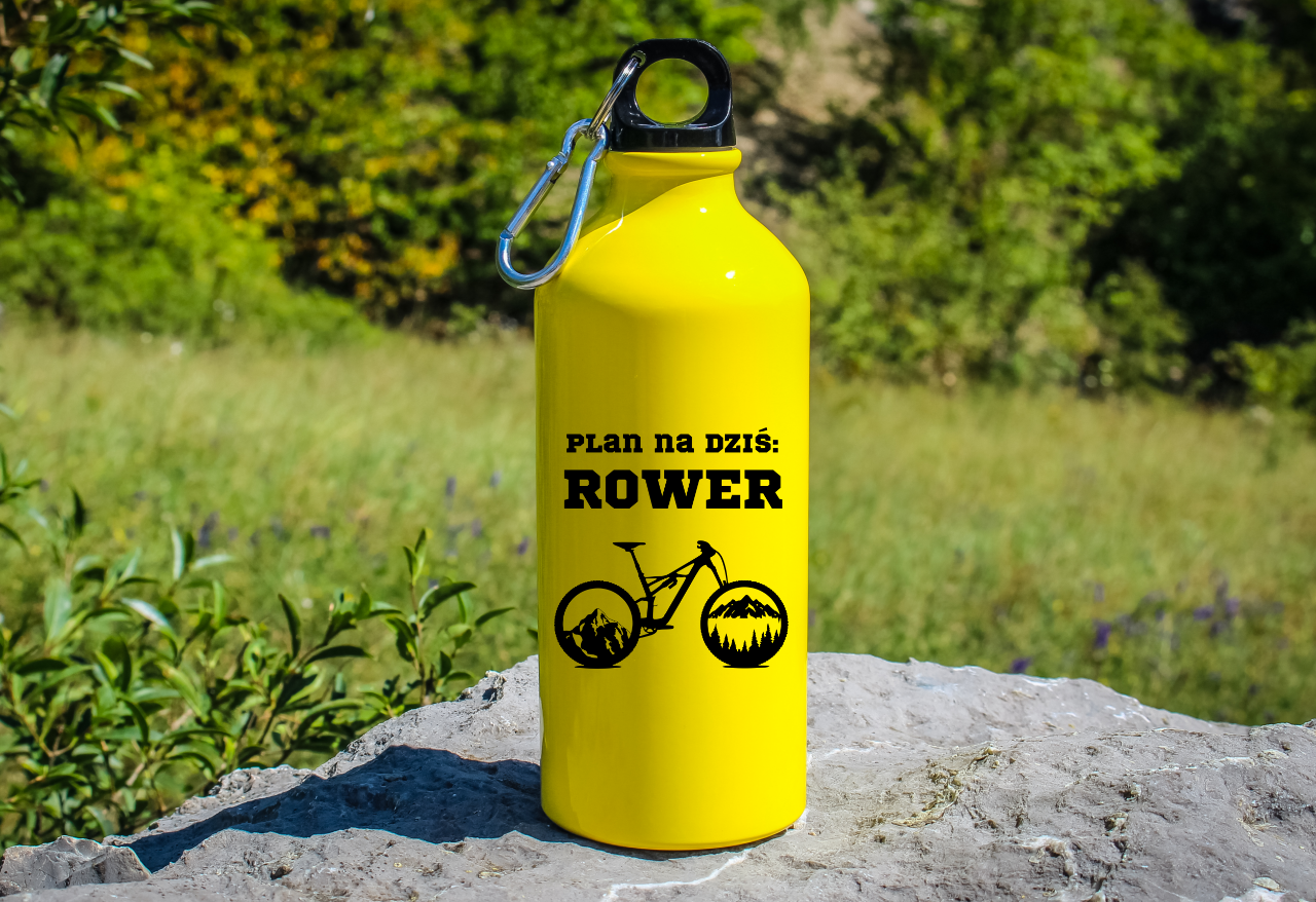 Bidon żółty 600 ml z nadrukiem "Plan na dziś: Rower" - dla rowerzystów #9