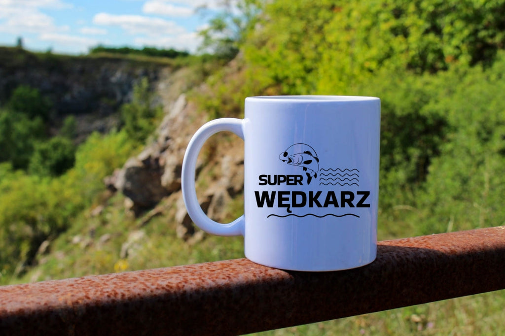 Kubek biały z nadrukiem: "Super Wędkarz" - wędkarstwo #11