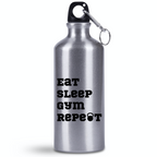 Butelka srebrna 500 ml z nadrukiem "Eat Sleep Gym Repeat" – na siłownię #6