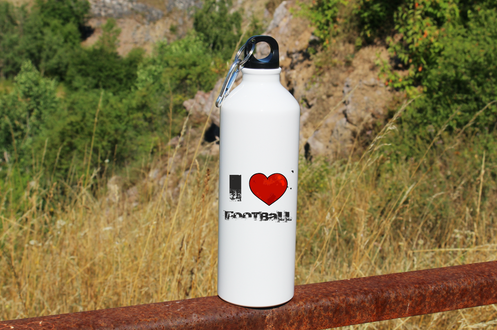 Butelka biała 800 ml z nadrukiem "I Love Football" – piłka nożna #2