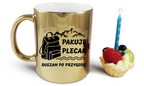 Kubek złoty z nadrukiem „Pakuję plecak, ruszam po przygodę” – trekking, przygoda #3