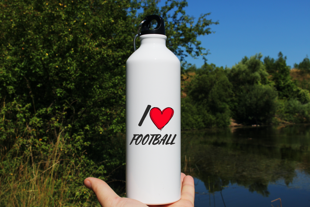 Butelka biała 800 ml z nadrukiem "I LOVE FOOTBALL" – piłka nożna #3