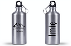 Bidon srebrny 500 ml z grafiką „Przygoda wzywa” - trekking, podróż #5