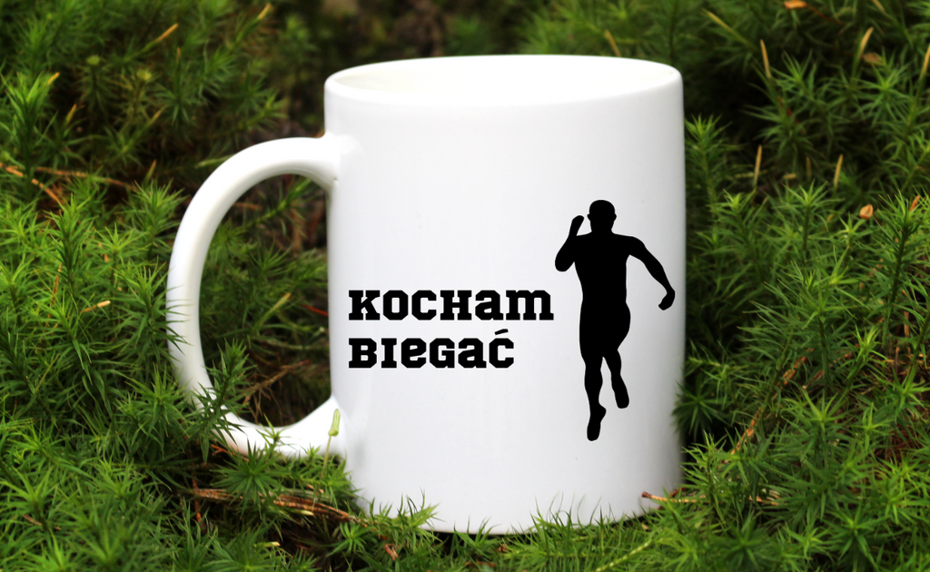 Kubek biały dla biegacza z nadrukiem "Kocham Biegać" #3