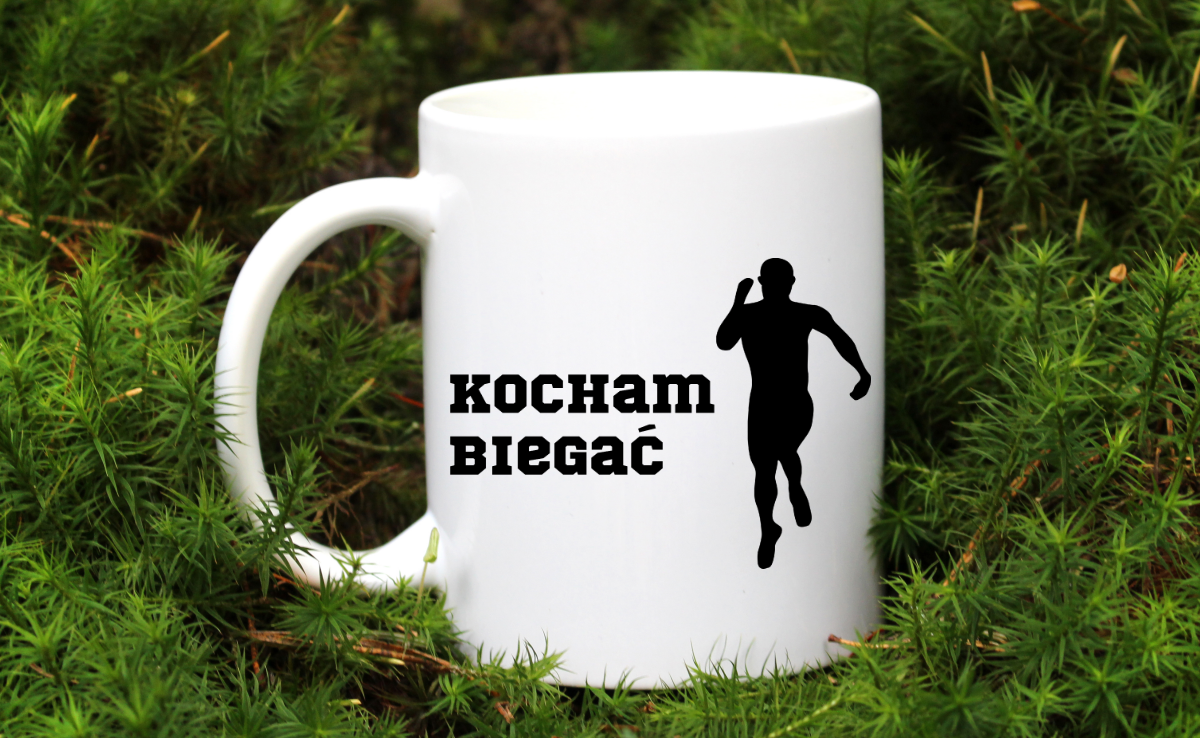 Kubek biały dla biegacza z nadrukiem "Kocham Biegać" #3