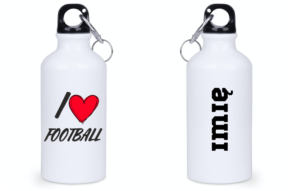 Bidon biały 400 ml z napisem "I LOVE FOOTBALL" – piłka nożna #3